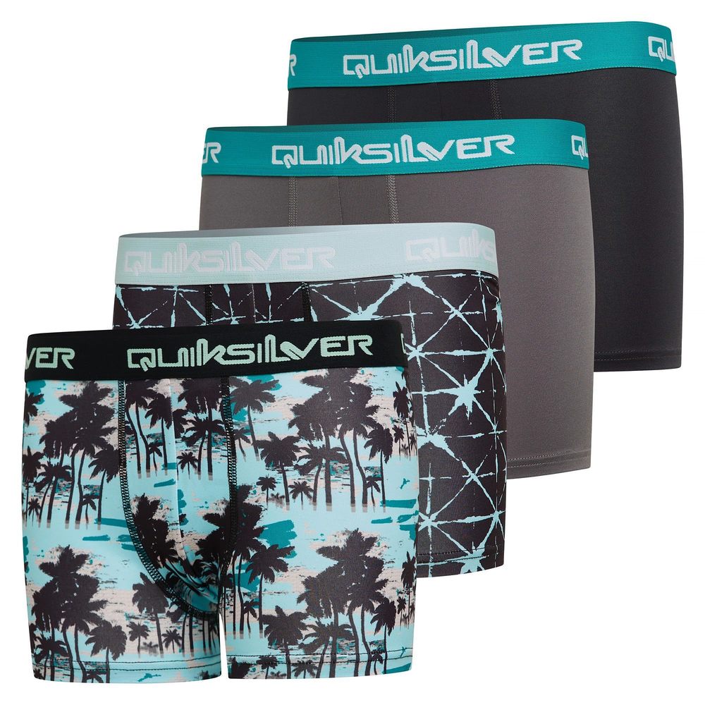 NEW Quiksilver Boys Underwear 4 Pack Boxer Briefs for Boys 6-18 Durable Stretch